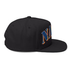 US Navy Embroidered Flat Bill Hat — Retro Varsity Military Style