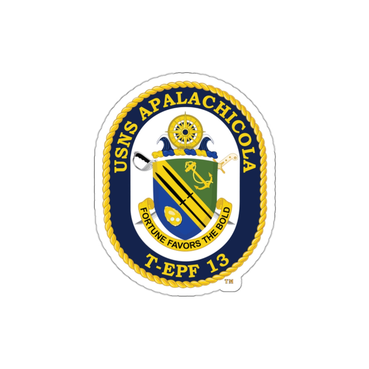 Die-Cut Vinyl Sticker - Navy - USNS Apalachicola (T-EPF 13) wo txt