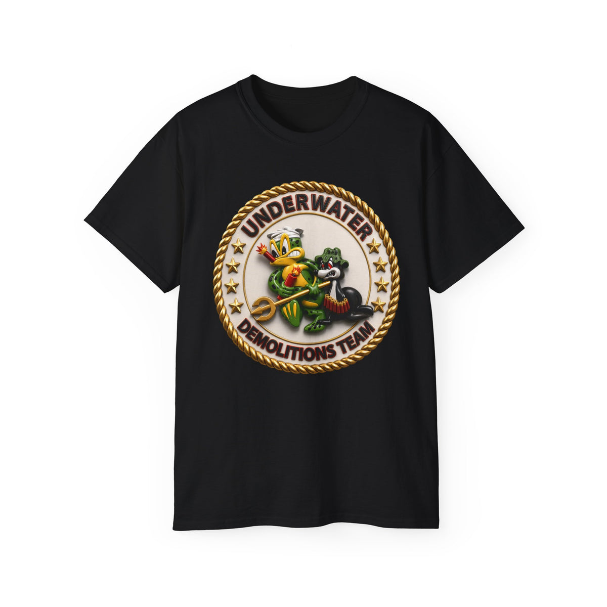 Unisex Ultra Cotton T-Shirt - Navy - SOF - Underwater Demolitions Team - Sammy - Freddie - 3D - Enhanced