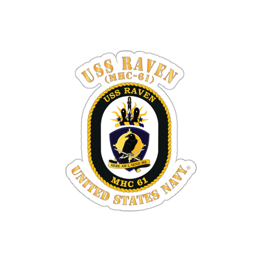 Die-Cut Vinyl Sticker - Navy - USS Raven (MHC-61)