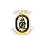 Die-Cut Vinyl Sticker - Navy - USS Raven (MHC-61)