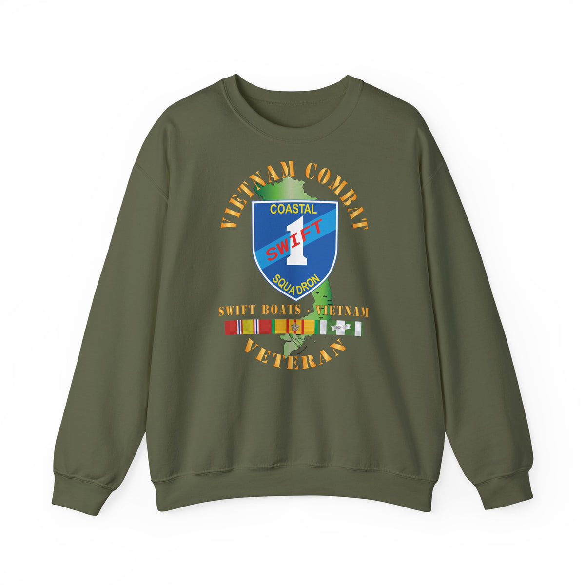 Unisex Heavy Blend™ Crewneck Sweatshirt - Coastal Squadron One (Blue) - SSI -Swift Boats - Vietnam w VN SVC X 300