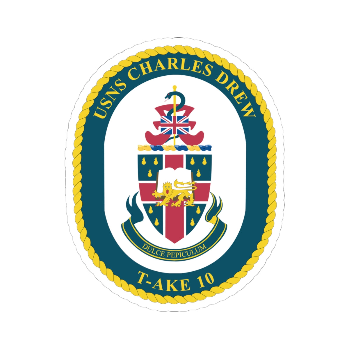 Kiss-Cut Stickers - Navy - USNS Charles Drew (T-AKE 10) wo txt