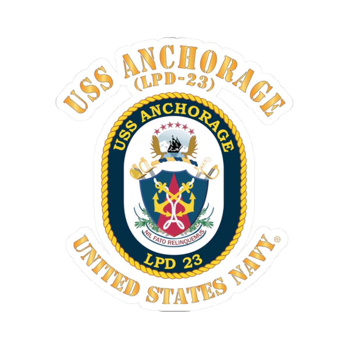 Kiss-Cut Stickers - Navy - USS Anchorage (LPD-23)