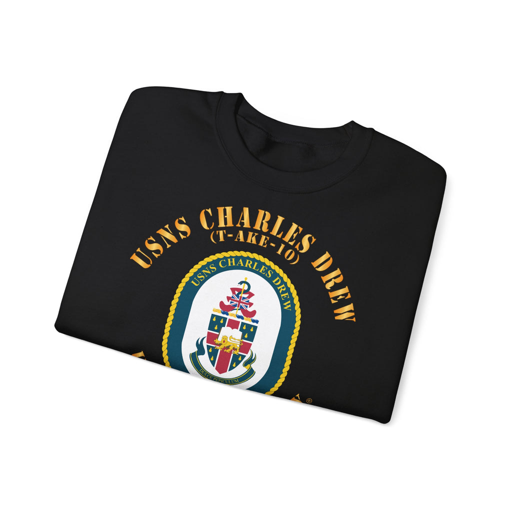 Unisex Heavy Blend™ Crewneck Sweatshirt - Navy - USNS Charles Drew (T-AKE 10)