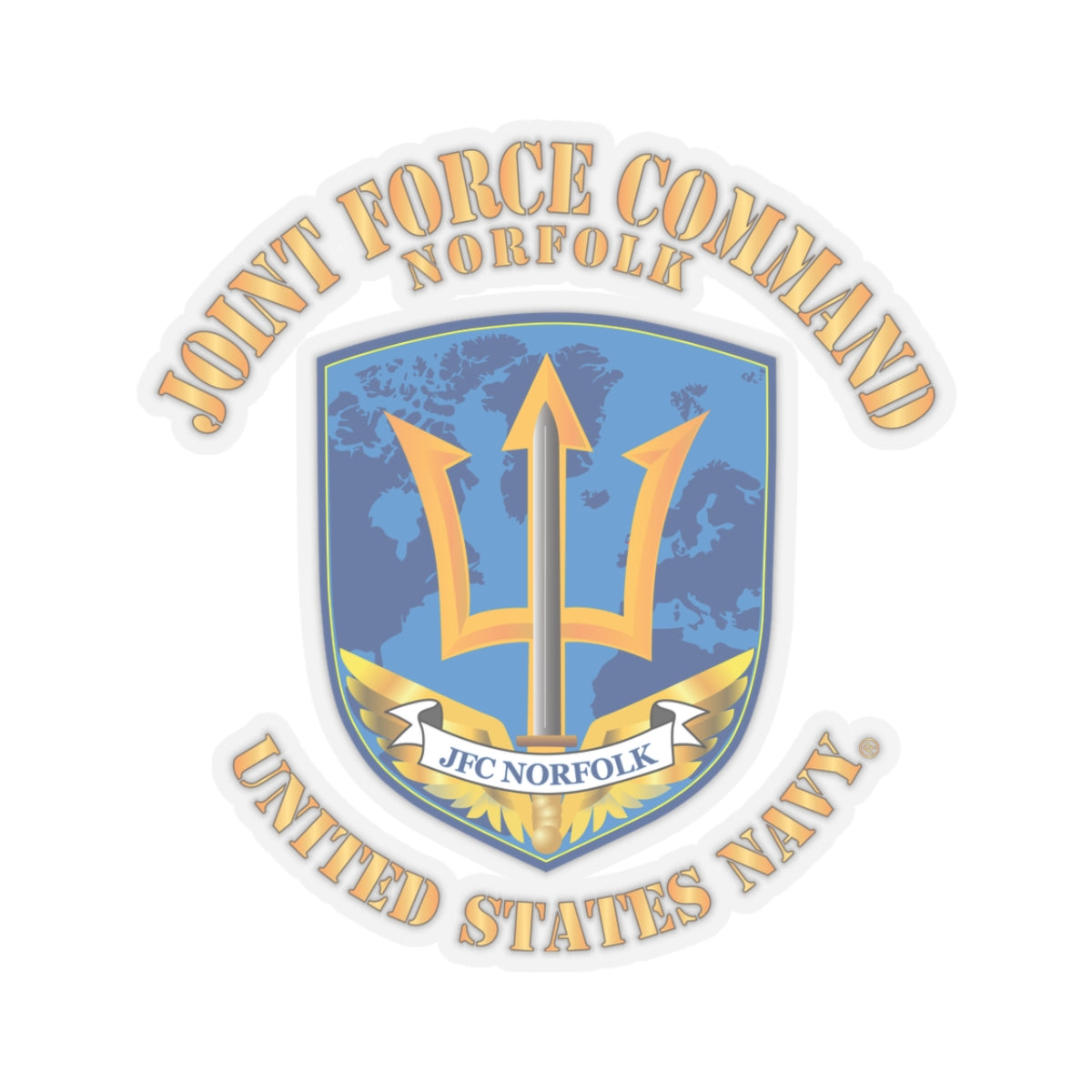 Kiss-Cut Stickers - Navy - Joint Force Command - Norfolk