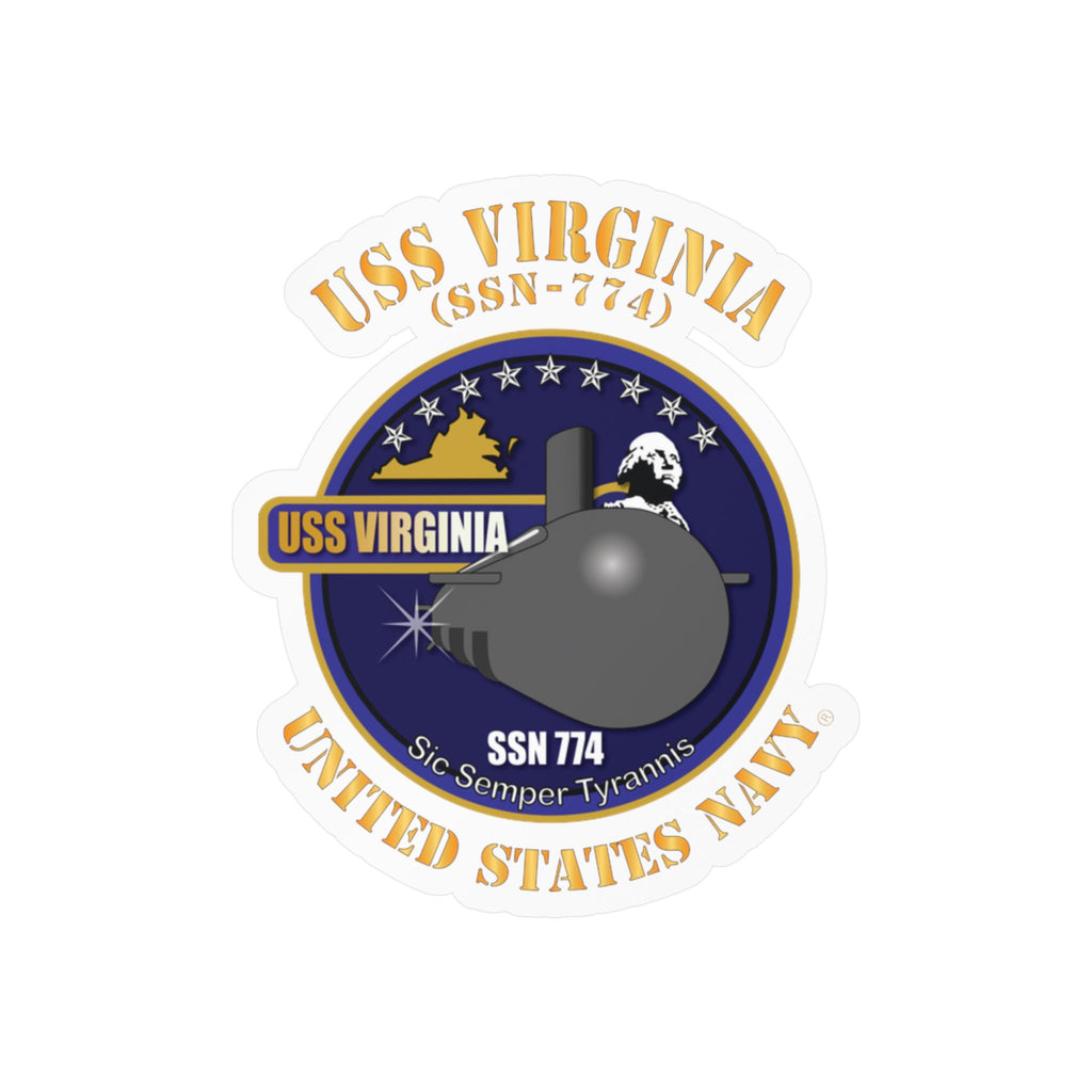 Kiss-Cut Vinyl Decal - Navy - USS Virginia (SSN-774) X 300