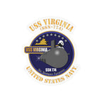 Kiss-Cut Vinyl Decal - Navy - USS Virginia (SSN-774) X 300