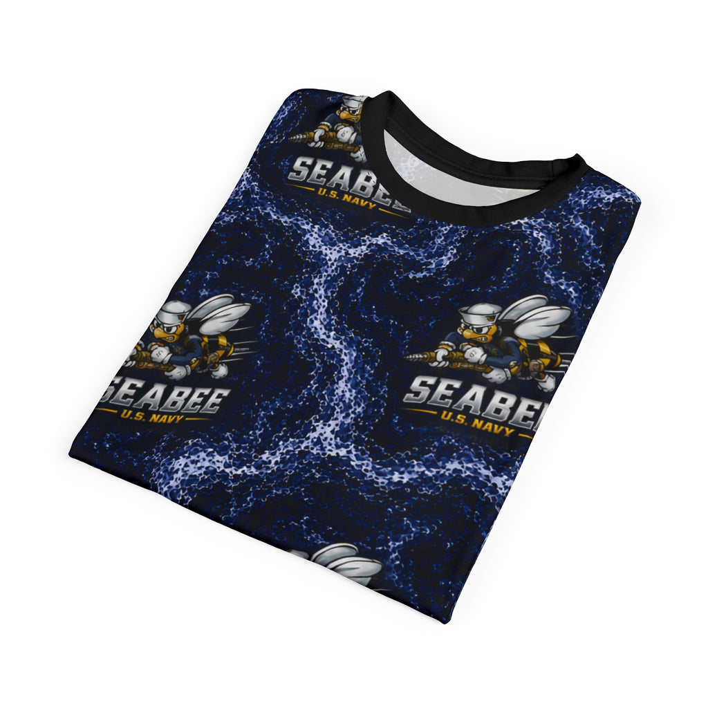 All-Over Print Tee — Navy Wave Military Shirt - Navy Seabees