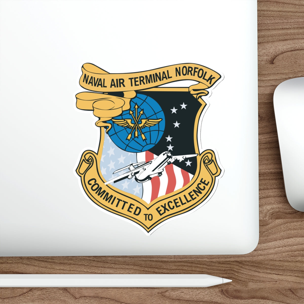 Die-Cut Vinyl Sticker - Navy - Naval Air Terminal Norfolk wo Txt