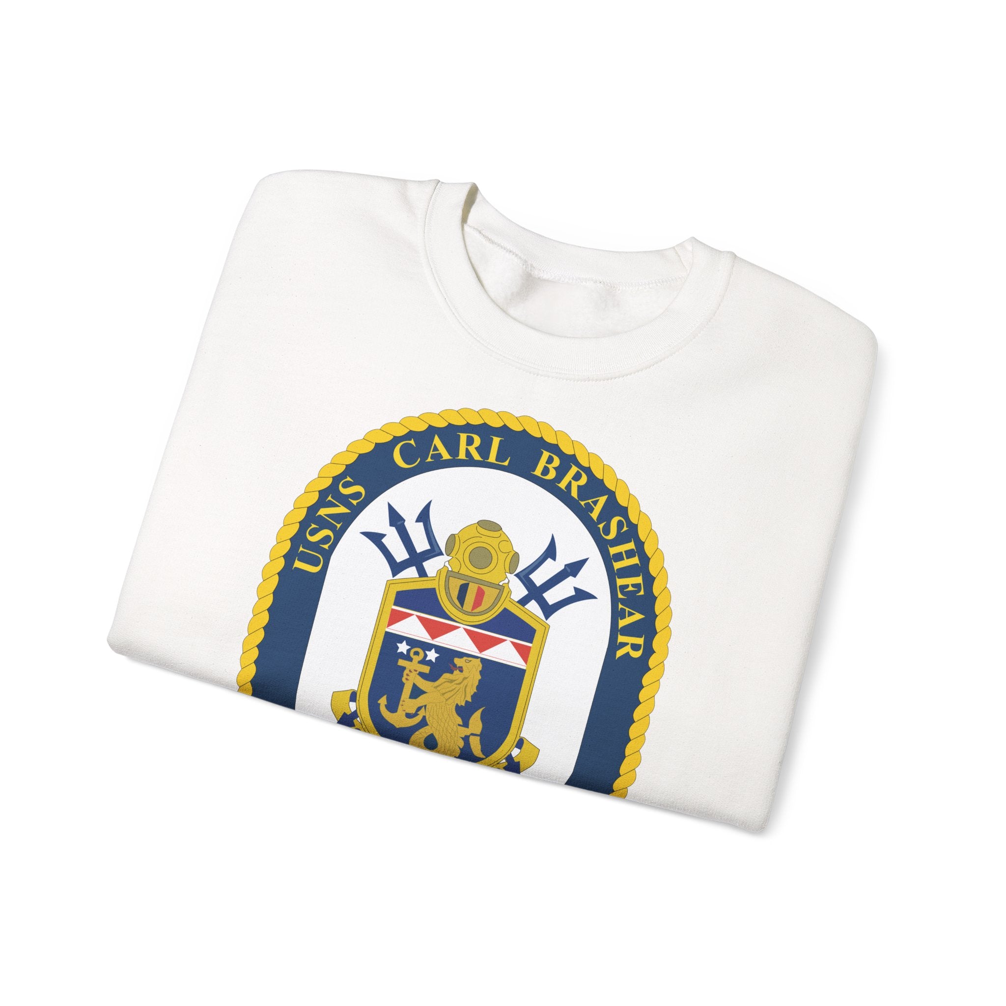 Unisex Heavy Blend™ Crewneck Sweatshirt - Navy - USNS Carl Brashear (T-AKE 7) wo txt
