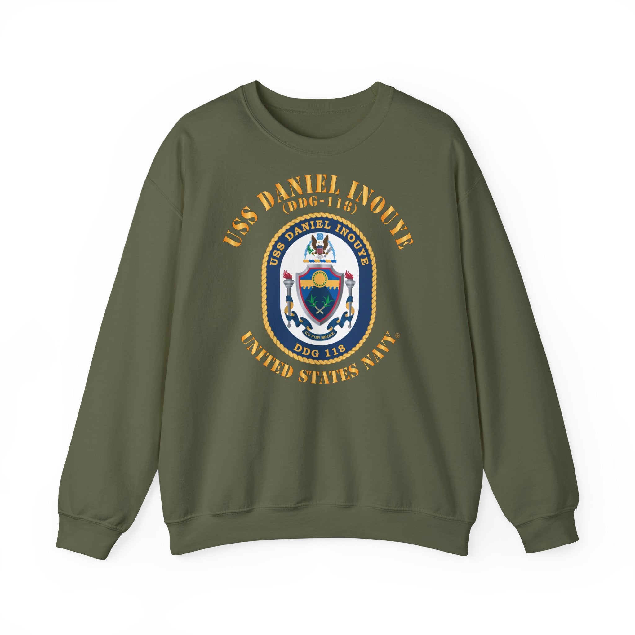Unisex Heavy Blend™ Crewneck Sweatshirt - Navy - USS Daniel Inouye (DDG-118)