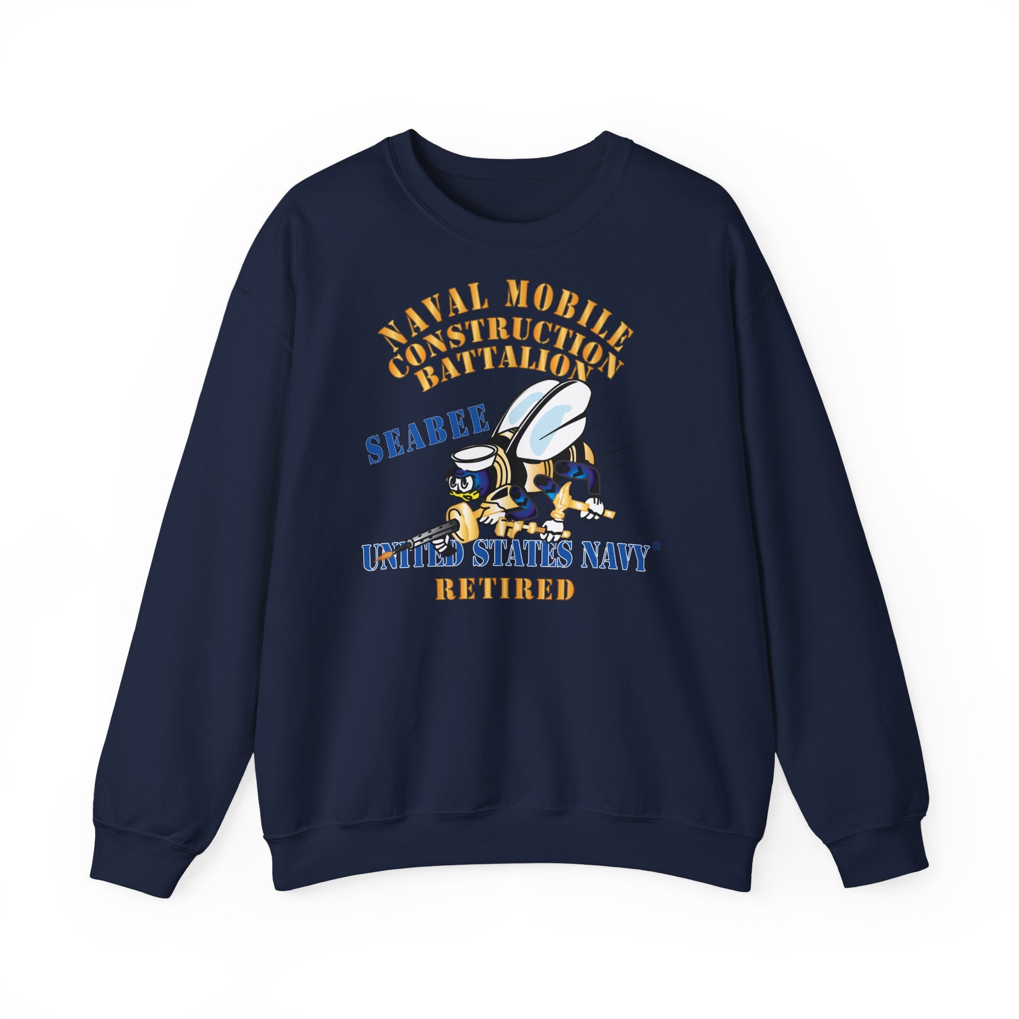 Unisex Heavy Blend™ Crewneck Sweatshirt - Navy - Seabee - Retired