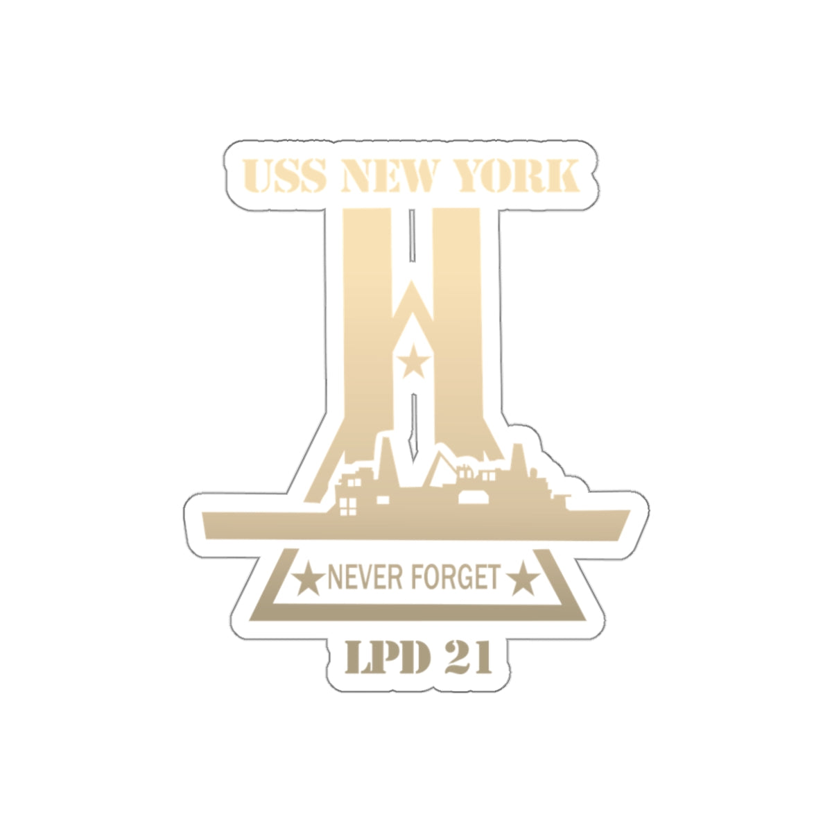 Die-Cut Vinyl Sticker - Navy - USS New York (LPD-21) wo Txt X 300