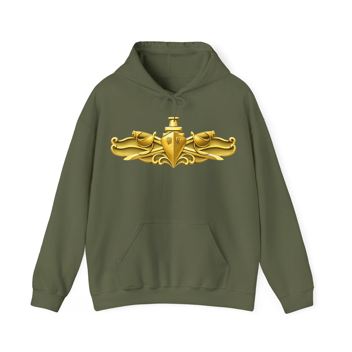 Unisex Heavy Blend™ Hoodies - Navy - Badge - Surface Warfare Officer (SWO) wo txt - 3D - Enhanced