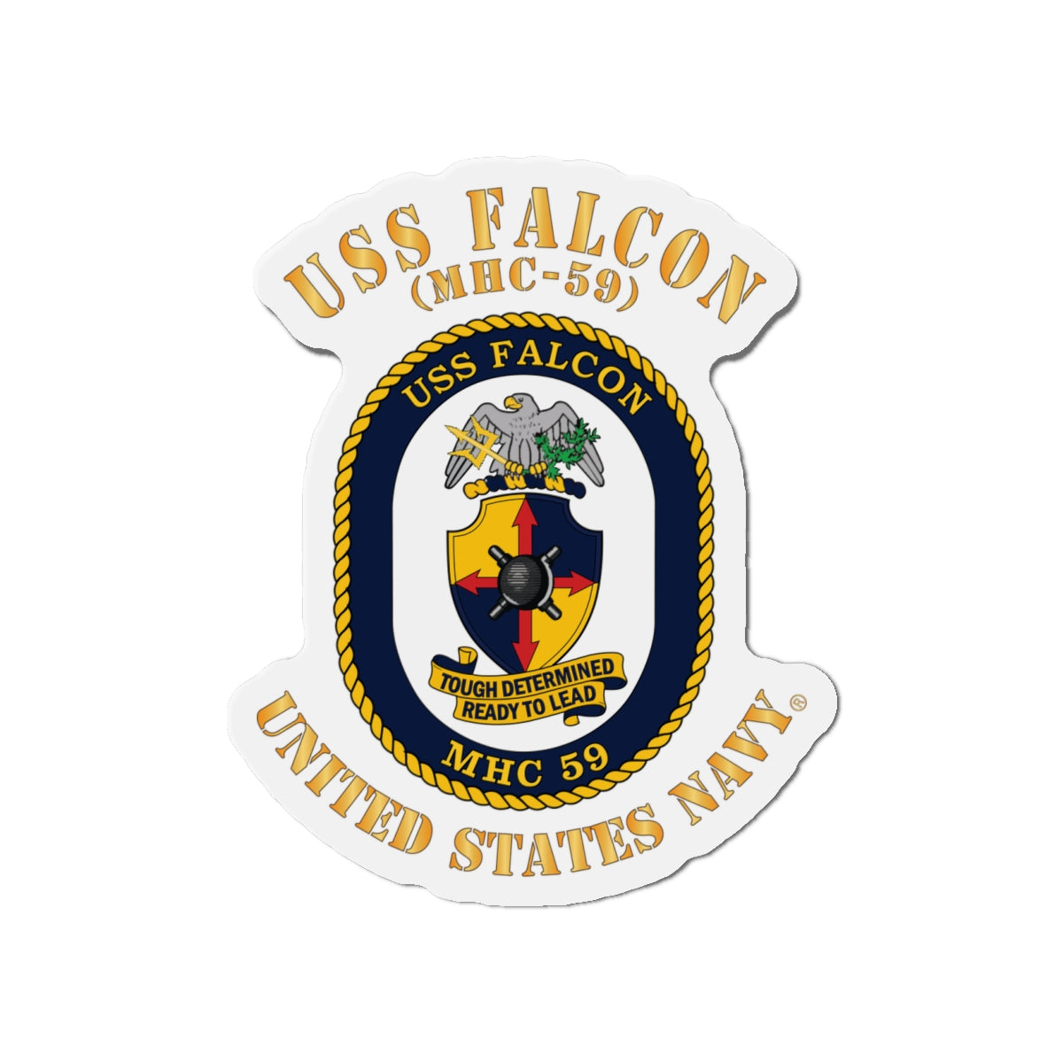Die-Cut Magnet - Navy - USS Falcon (MHC-59)