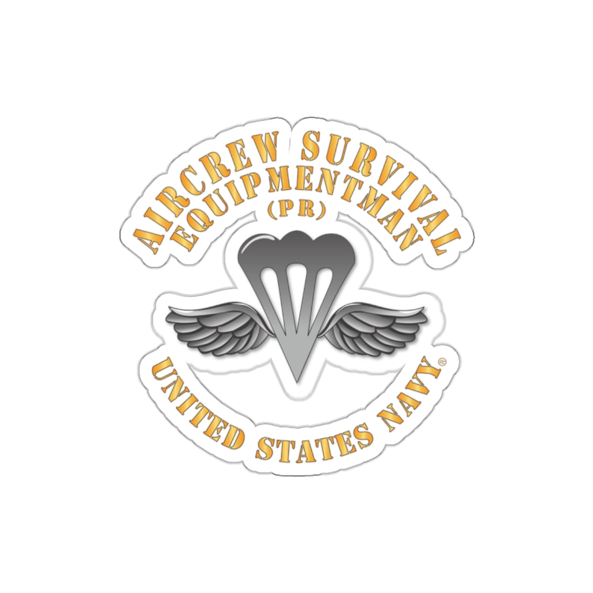 Die-Cut Vinyl Sticker - Navy - Rate - Aircrew Survival Equipmentman (PR)