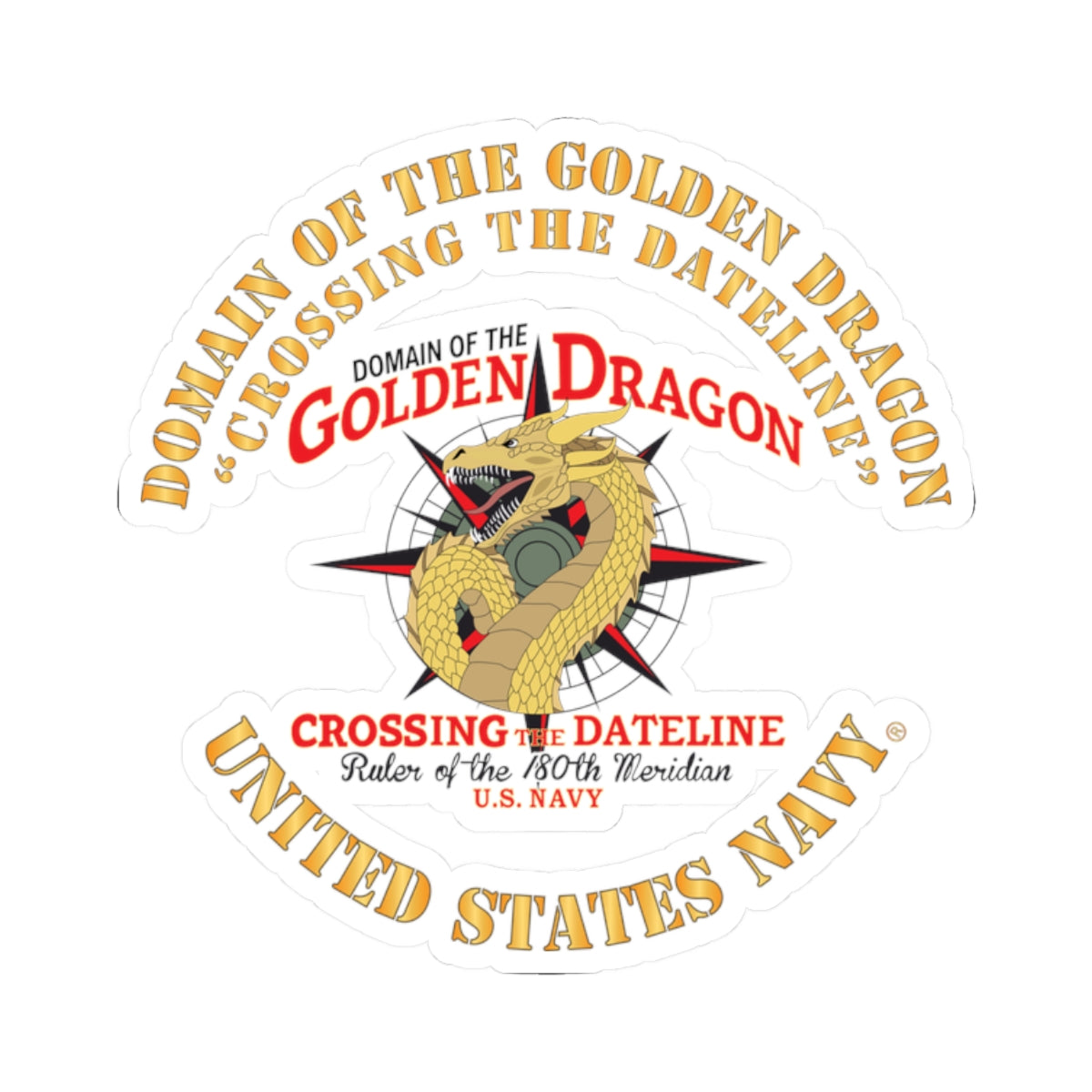 Kiss-Cut Stickers - Navy -  Domain of the Golden Dragon