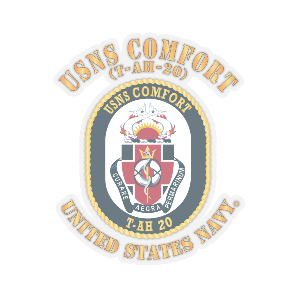 Kiss-Cut Stickers - Navy - USNS Comfort (T-AH-20)