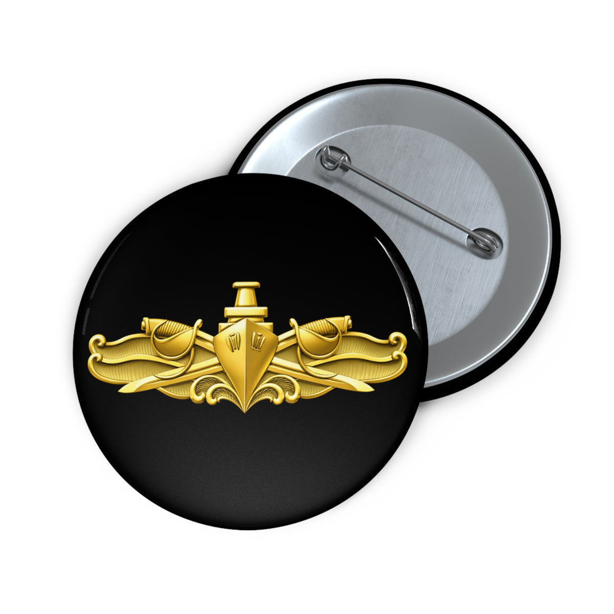 Pin Button - Navy - Badge - Surface Warfare Officer (SWO) wo txt - 3D - Enhanced