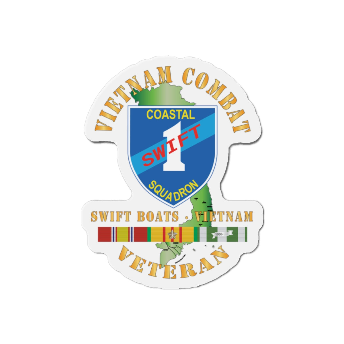 Die-Cut Magnet - Coastal Squadron One (Blue) - SSI -Swift Boats - Vietnam w VN SVC X 300
