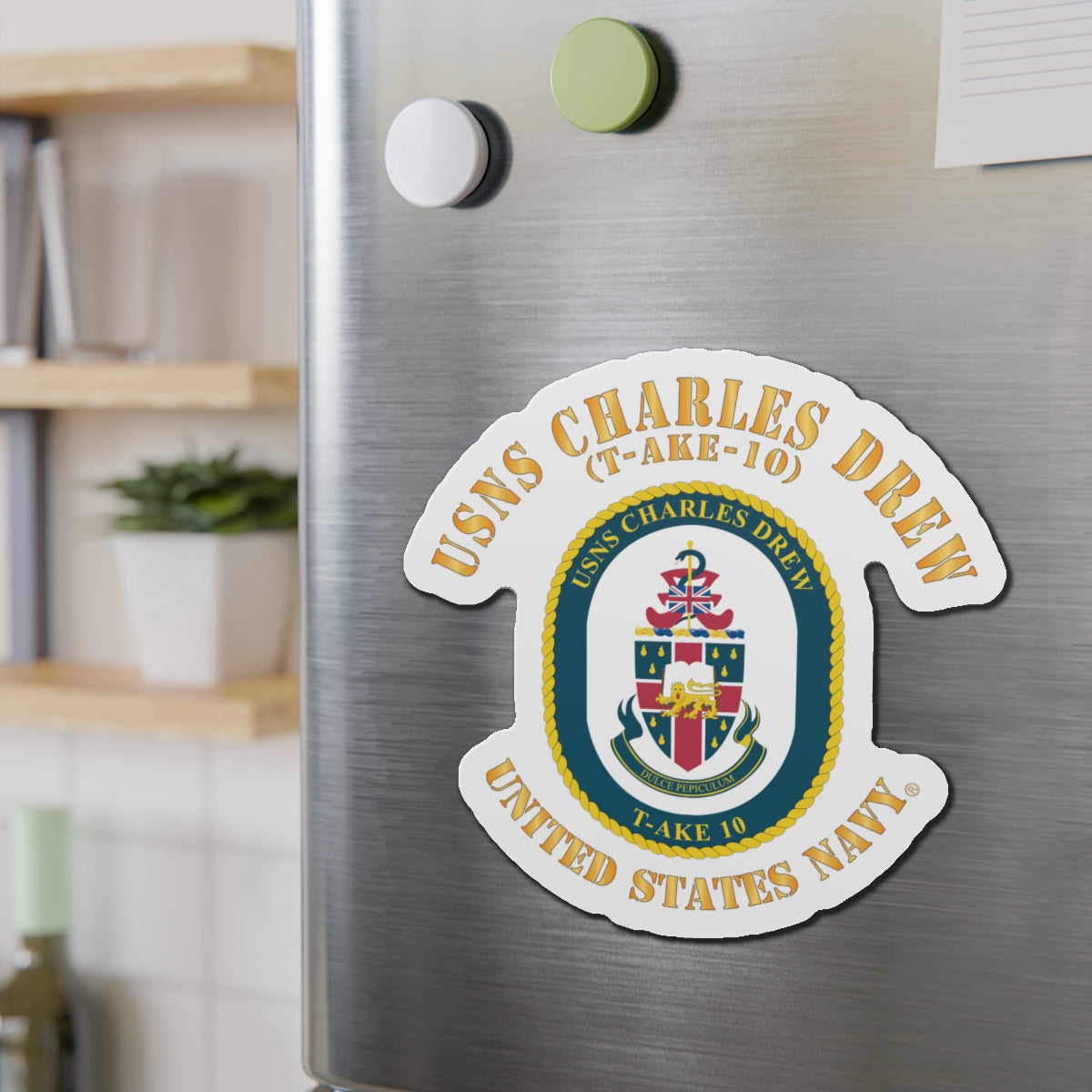 Die-Cut Magnet - Navy - USNS Charles Drew (T-AKE 10)