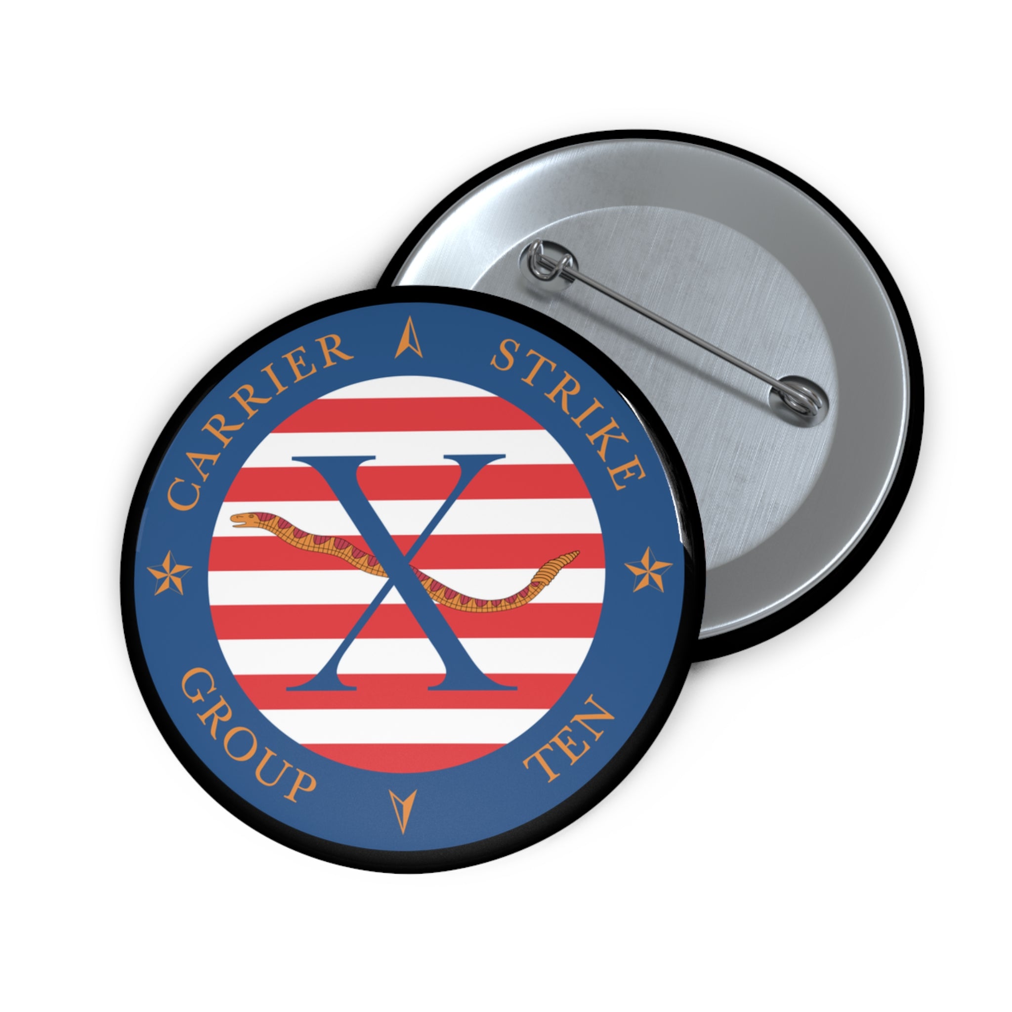 Custom Pin Button - Navy - Carrier Strike Group 10 (CSG-10) wo Txt