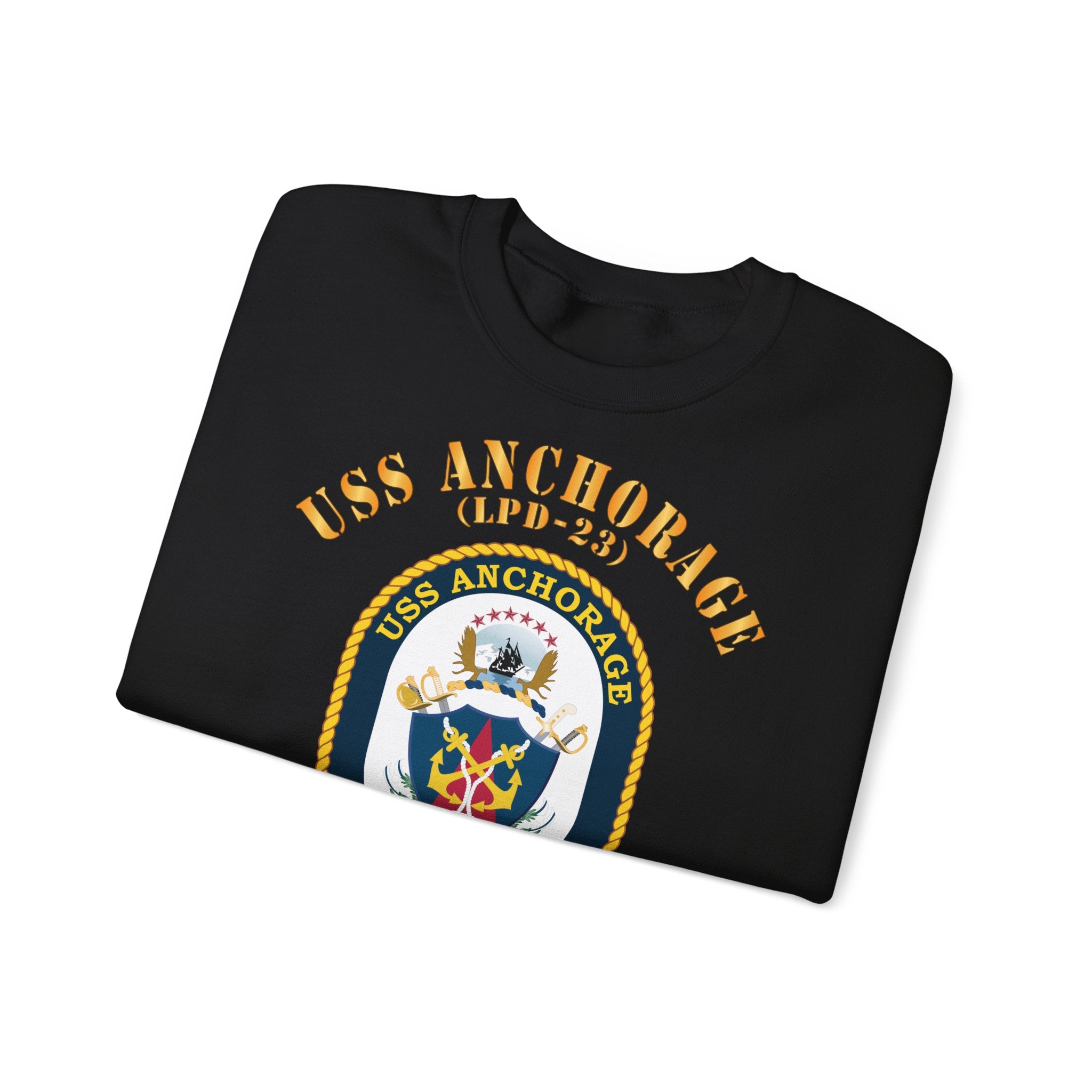 Unisex Heavy Blend™ Crewneck Sweatshirt - Navy - USS Anchorage (LPD-23)