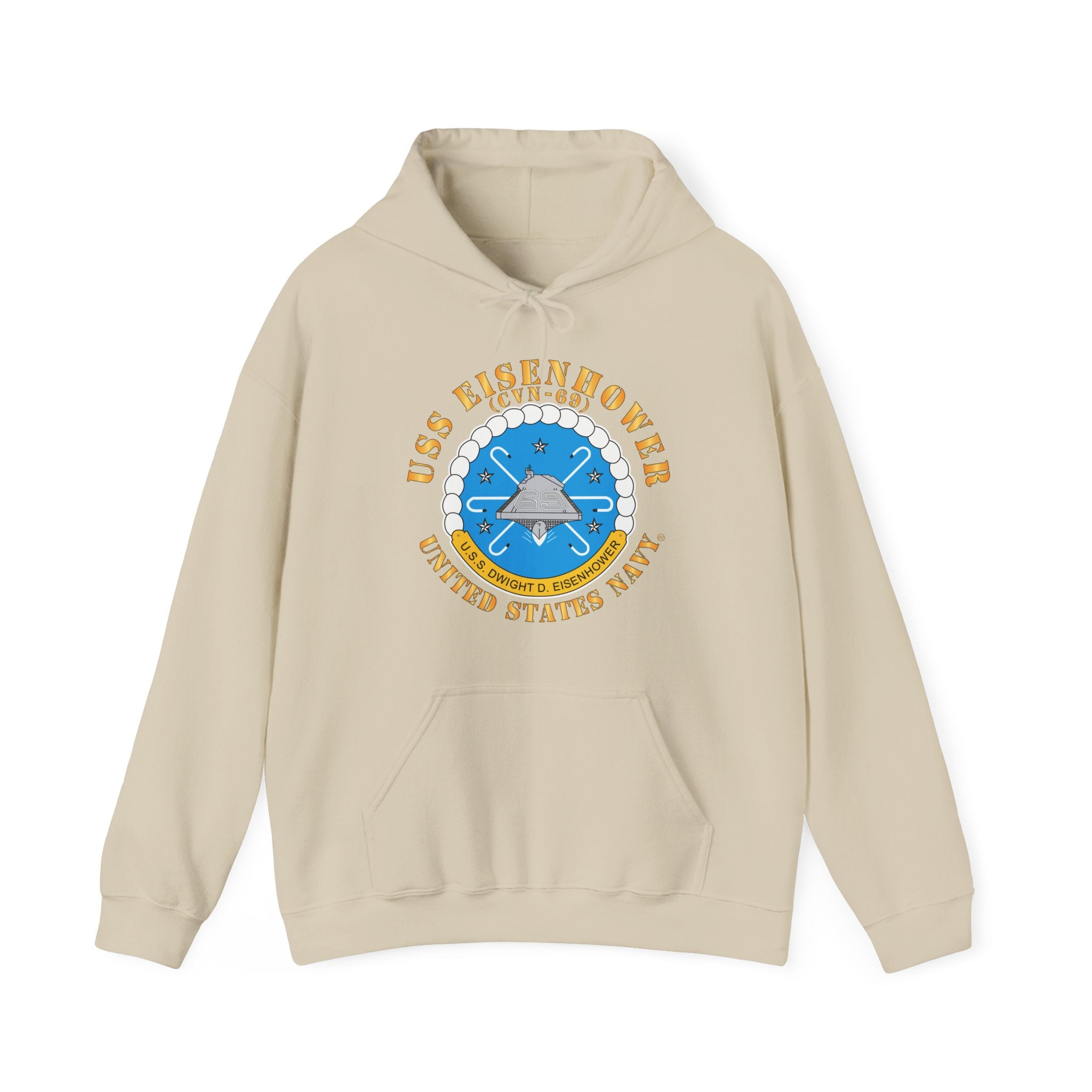 Unisex Heavy Blend™ Hoodies - USS Dwight D. Eisenhower (CVN-69) Crest with Txt
