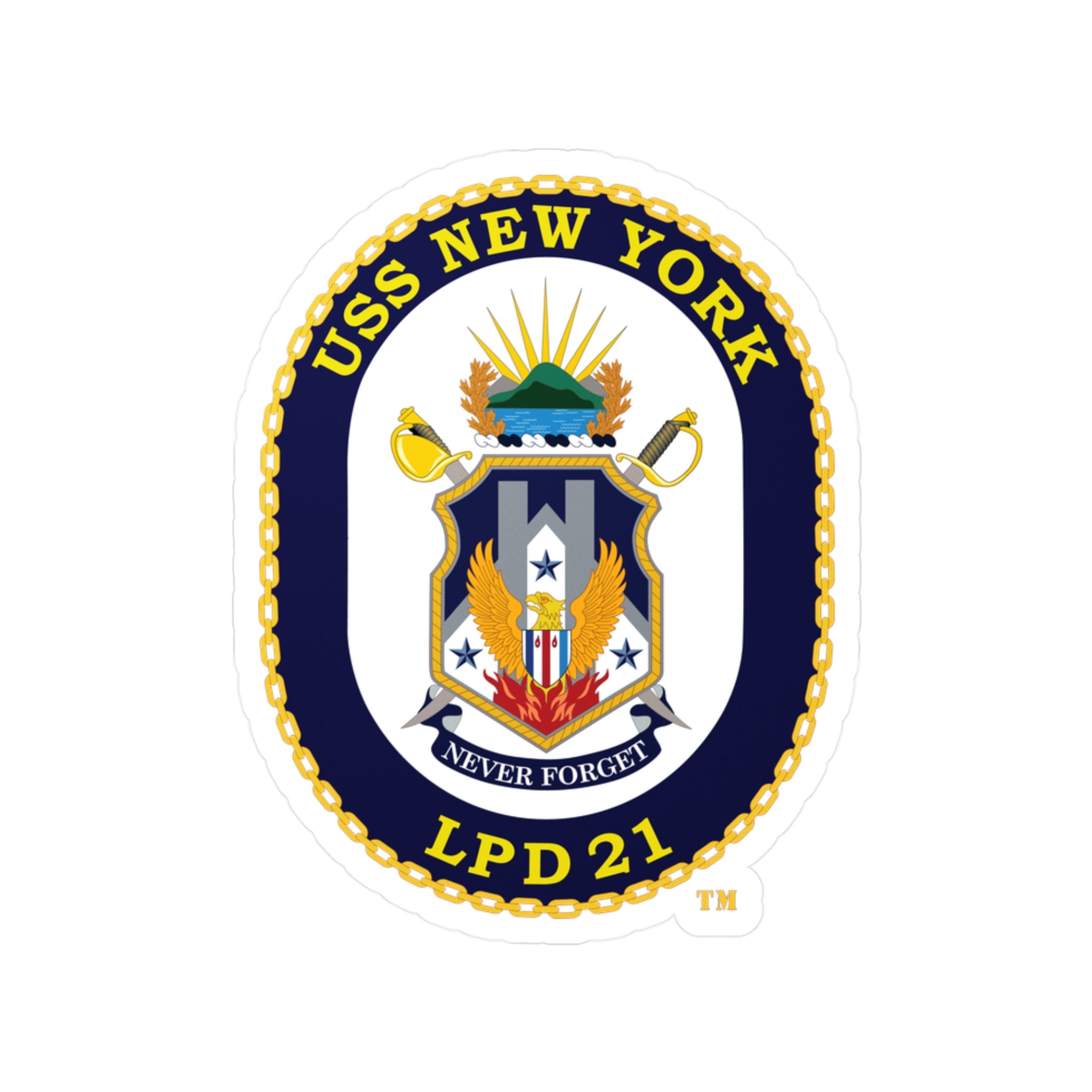 Kiss-Cut Vinyl Decal - Navy - USS New York (LPD-21) wo txt