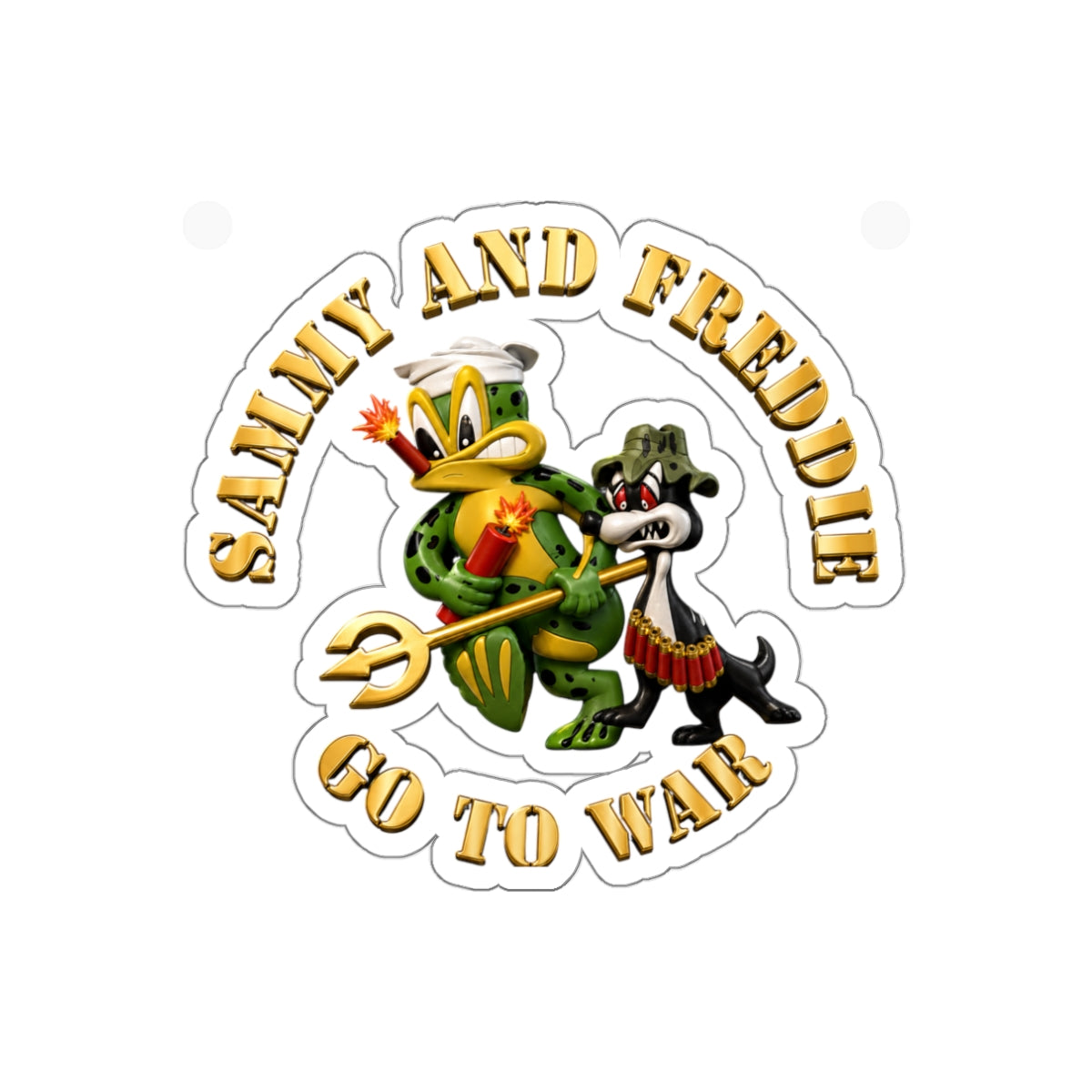 Die-Cut Vinyl Sticker - Navy - SOF - Sammy - Freddie - Go to War - 3D - Enhanced