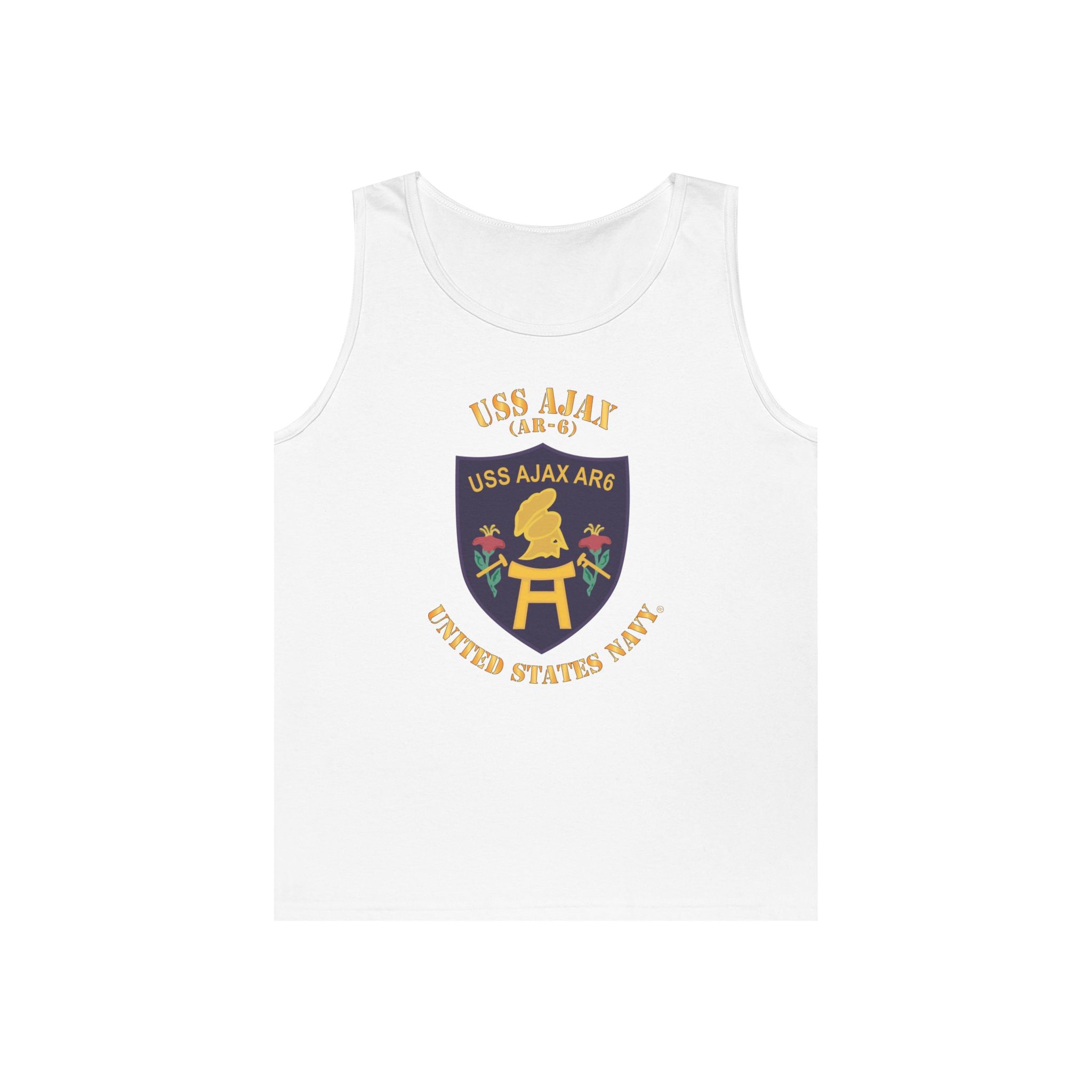 Unisex Heavy Cotton Tank Top - Navy - USS Ajax (AR-6)