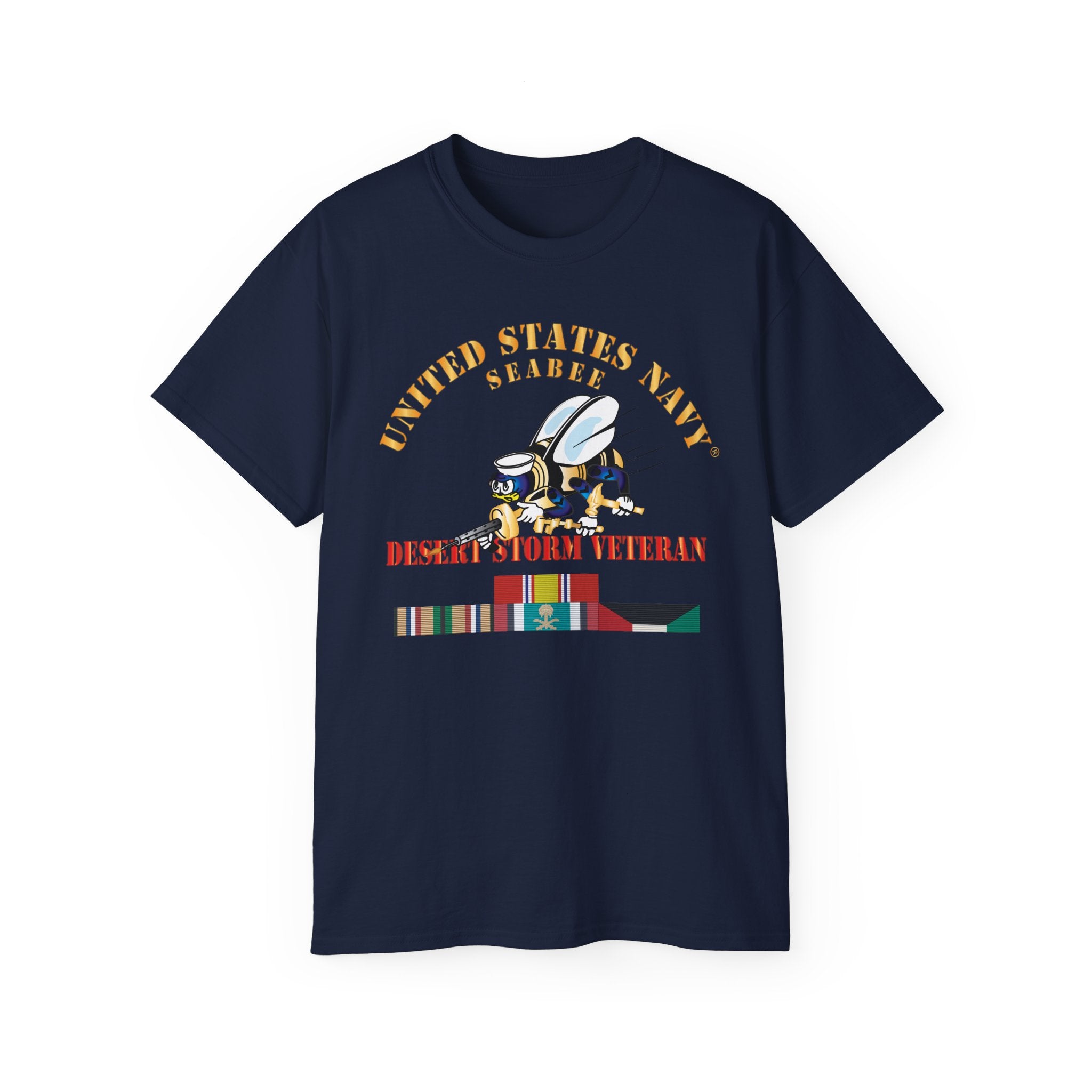 Unisex Ultra Cotton T-Shirt - Navy - Seabee - Desert Storm Veteran