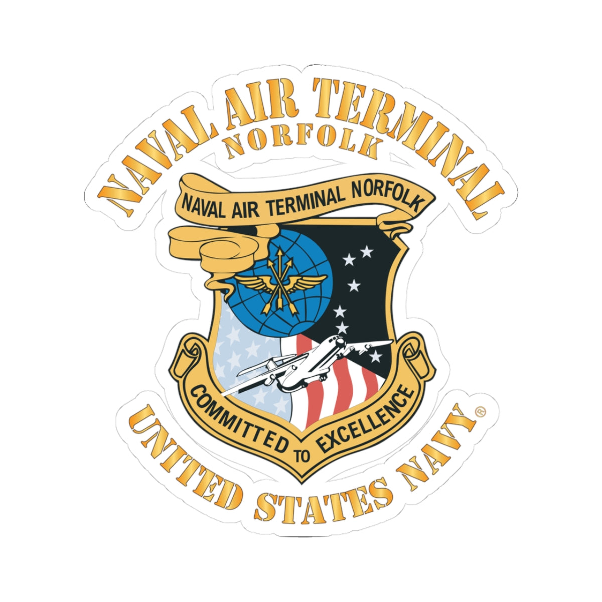 Kiss-Cut Stickers - Navy - Naval Air Terminal Norfolk