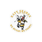 Kiss-Cut Vinyl Decal - Navy - Navy SeaBee - w Wrench and Hammer X 300