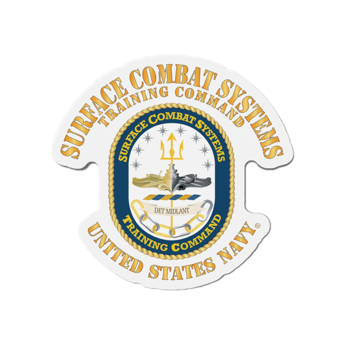 Die-Cut Magnet - Navy - Surface Combat Systems Training Command - DET MIDLANT
