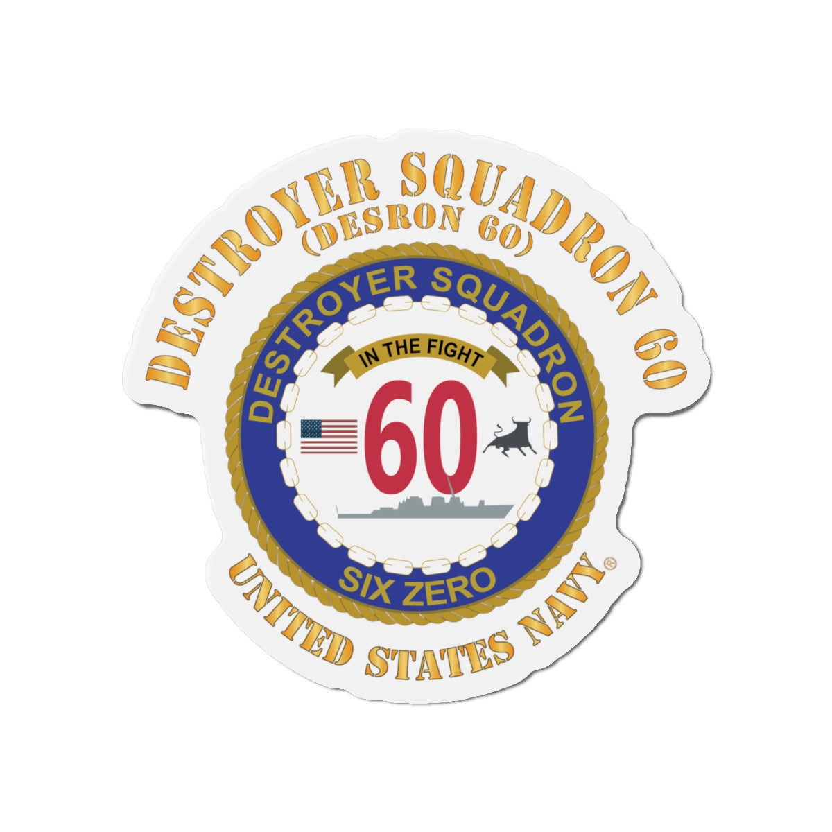 Die-Cut Magnet - Navy - Destroyer Squadron 60