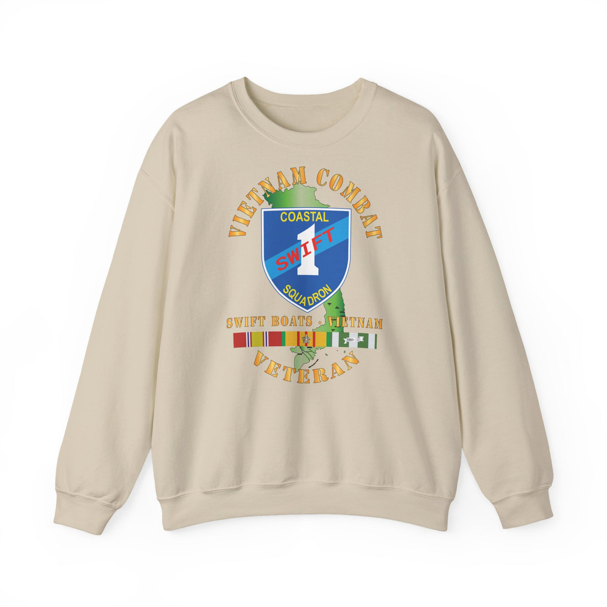 Unisex Heavy Blend™ Crewneck Sweatshirt - Coastal Squadron One (Blue) - SSI -Swift Boats - Vietnam w VN SVC X 300