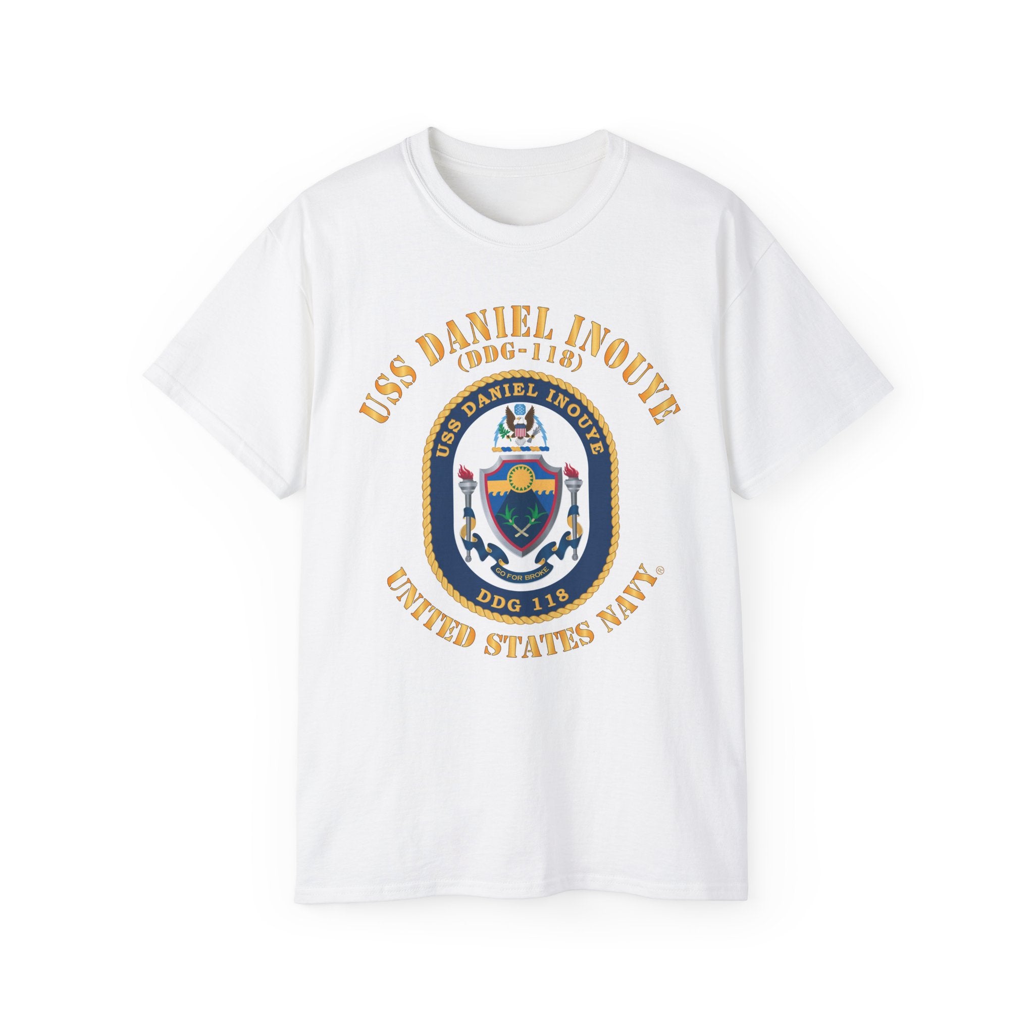 Unisex Ultra Cotton T-Shirt - Navy - USS Daniel Inouye (DDG-118)