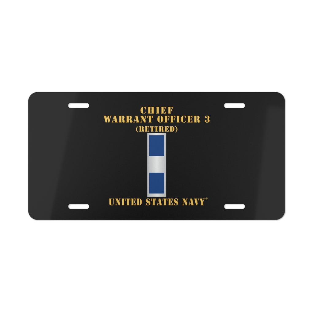 Vanity License Plate - Navy - Chief Warrant Officer 3 - CW03 - Retired