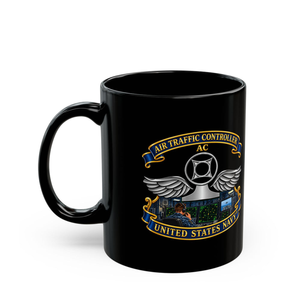 Black Mug (11oz, 15oz) - Navy - Rate - Air Traffic Controller (AC) - Shipboard Version  3D - Enhanced