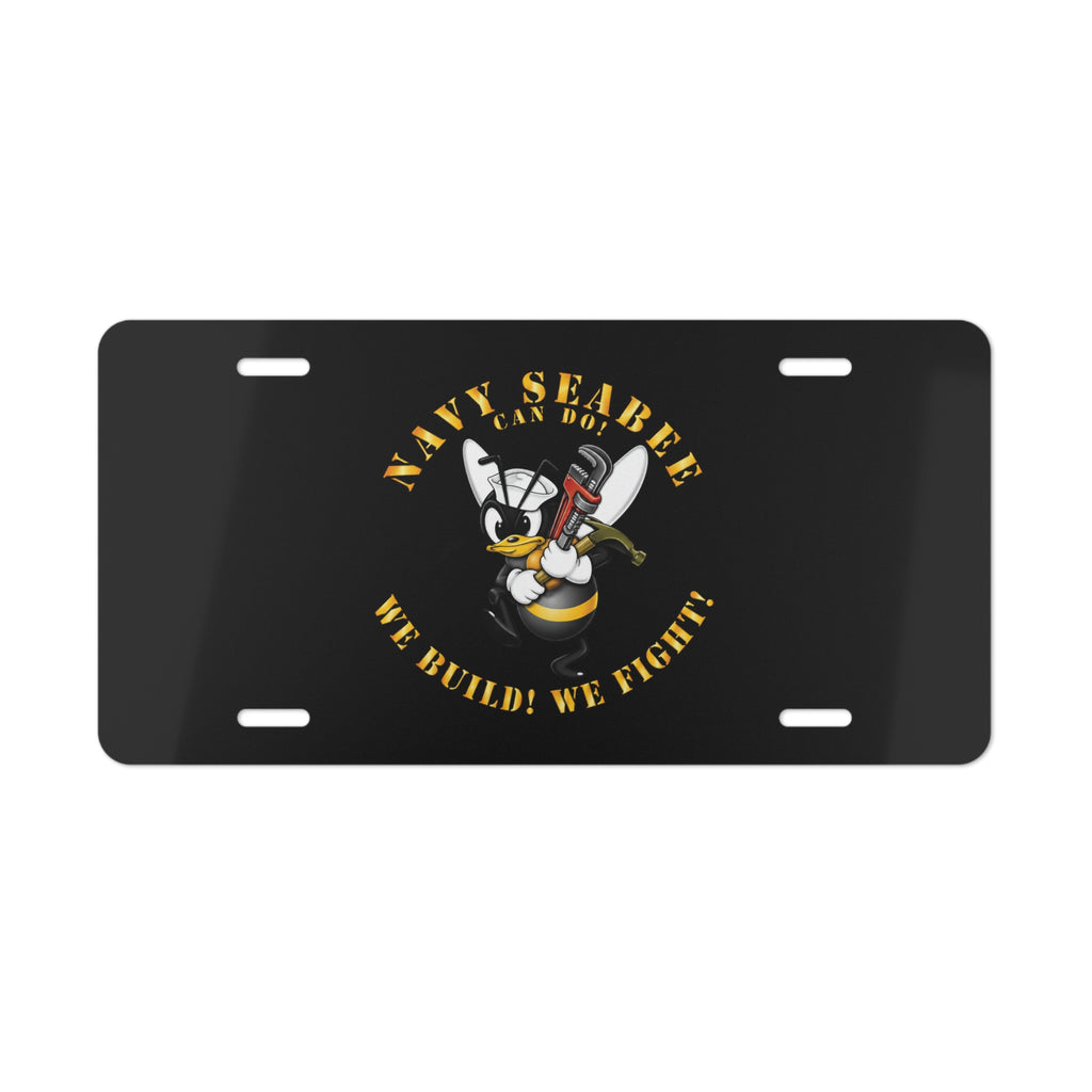 Vanity License Plate - Navy - Navy SeaBee - w Wrench and Hammer X 300
