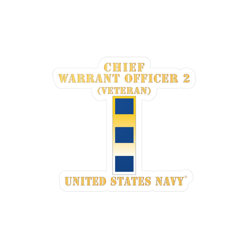 Kiss-Cut Vinyl Decal - Navy - Chief Warrant Officer 2 - CW02 - Veteran