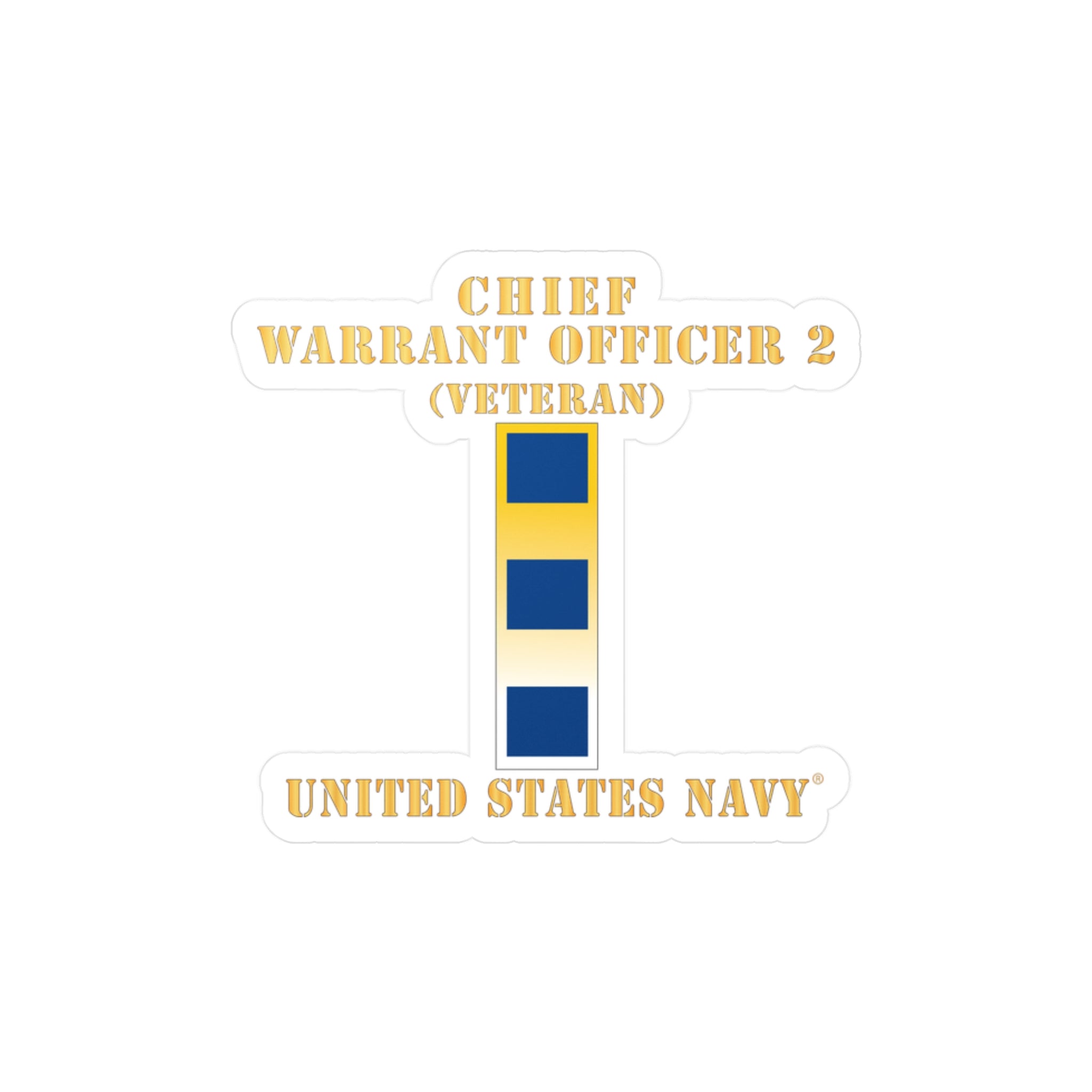 Kiss-Cut Vinyl Decal - Navy - Chief Warrant Officer 2 - CW02 - Veteran