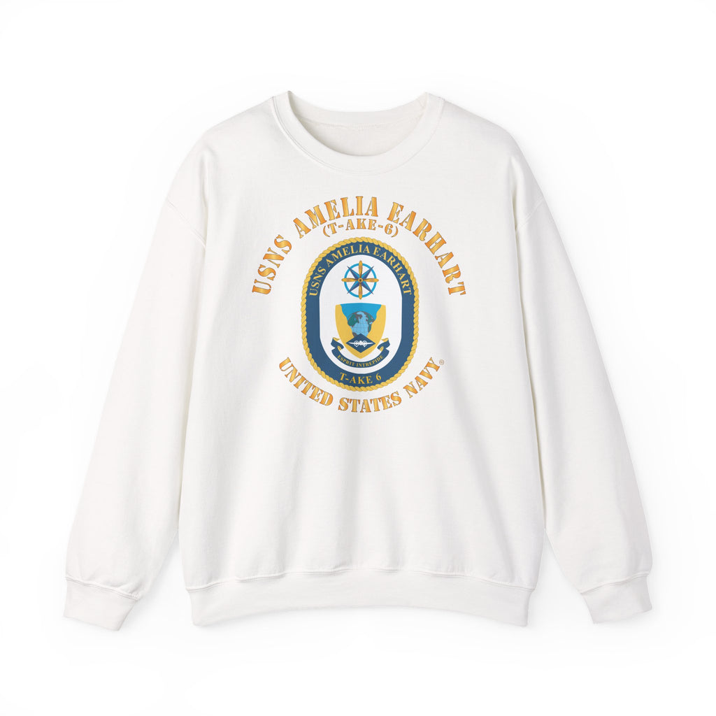 Unisex Heavy Blend™ Crewneck Sweatshirt - Navy - USNS Amelia Earhart (T-AKE 6)