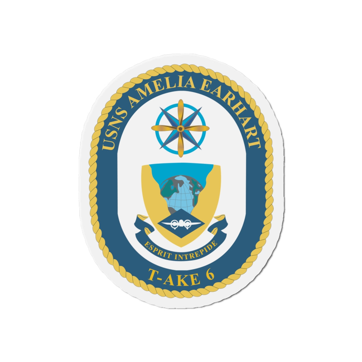 Die-Cut Magnet - Navy - USNS Amelia Earhart (T-AKE 6) wo txt