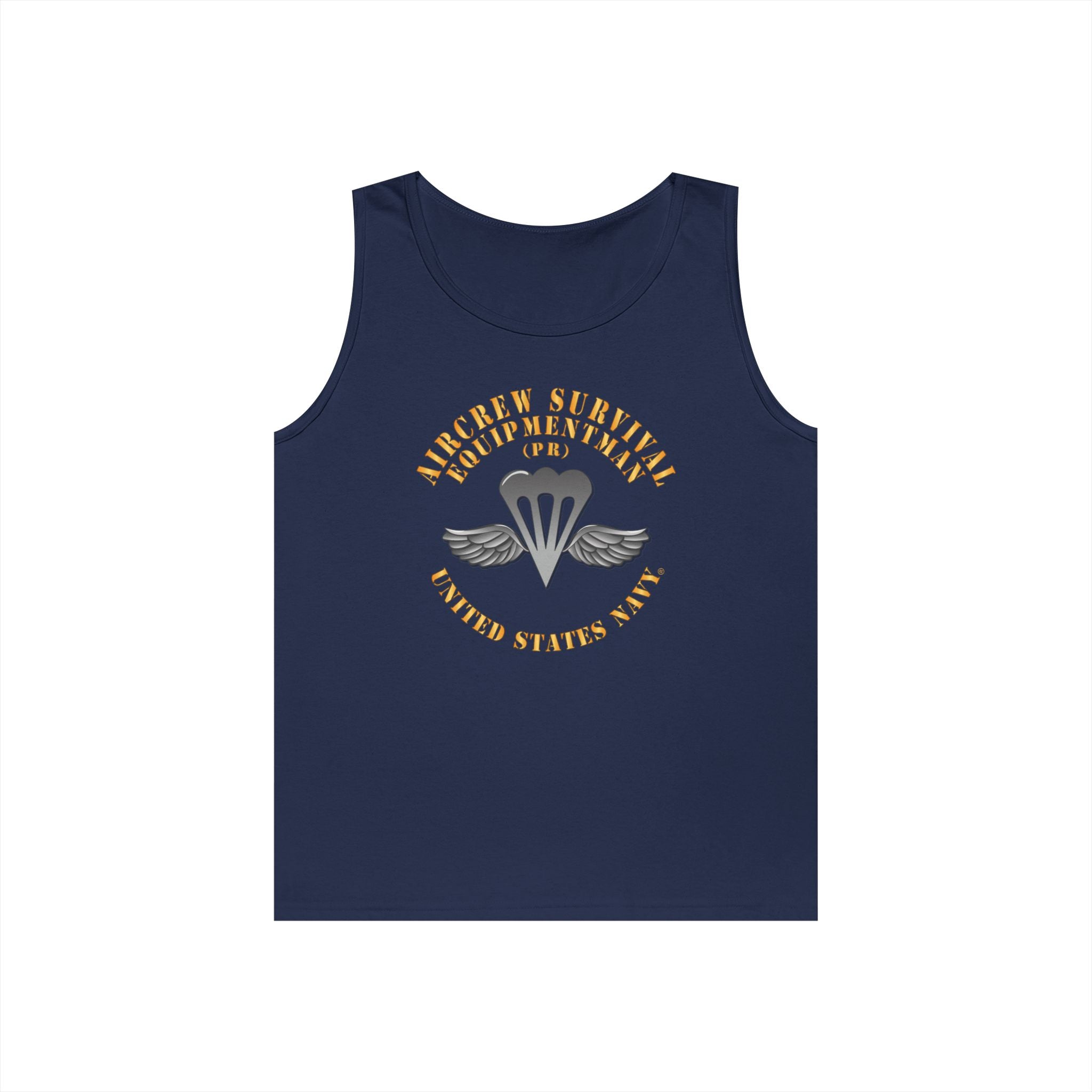 Unisex Heavy Cotton Tank Top - Navy - Rate - Aircrew Survival Equipmentman (PR)
