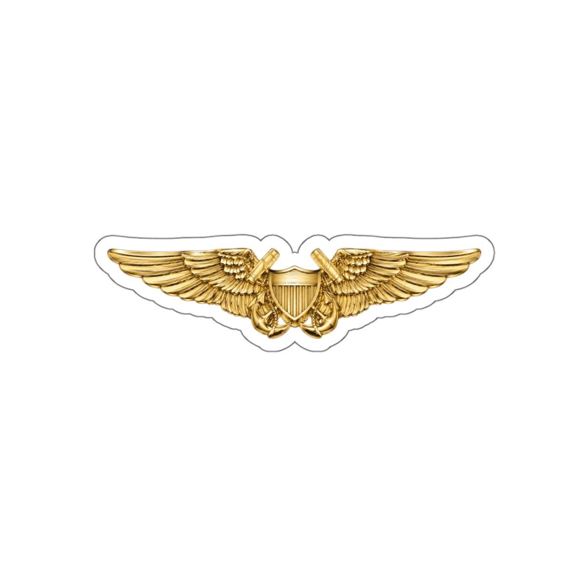 Die-Cut Vinyl Sticker - Navy - Badge - Naval Flight Officer Wings wo txt - 3D - Enhanced