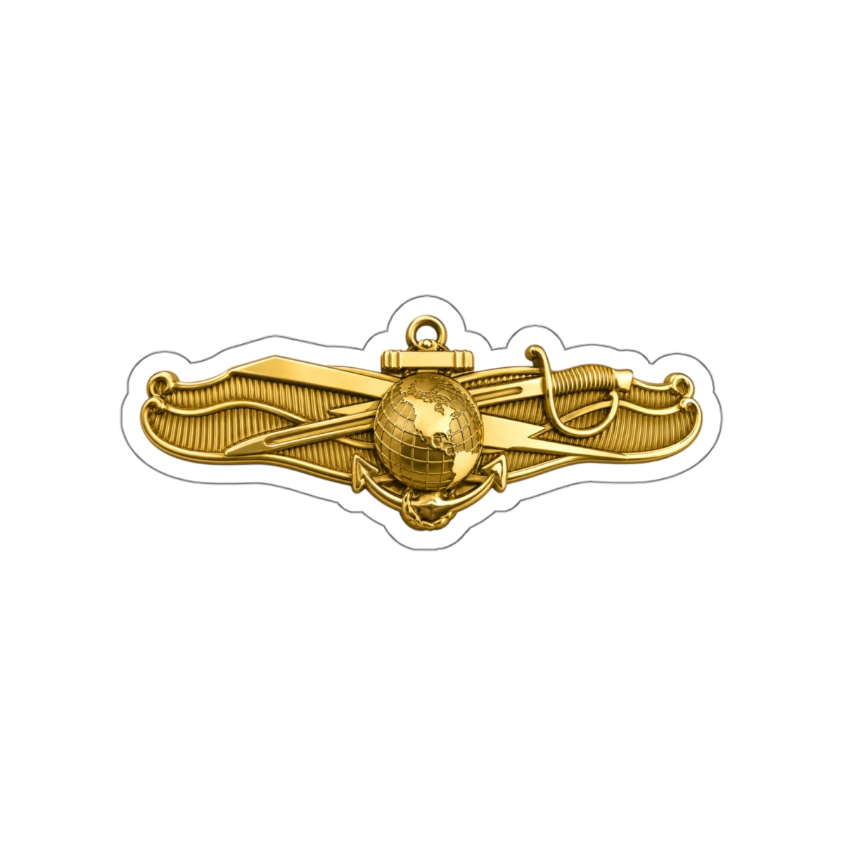 Die-Cut Vinyl Sticker - Navy - Badge - Information Warfare wo txt - Officer - 3D - Enhanced
