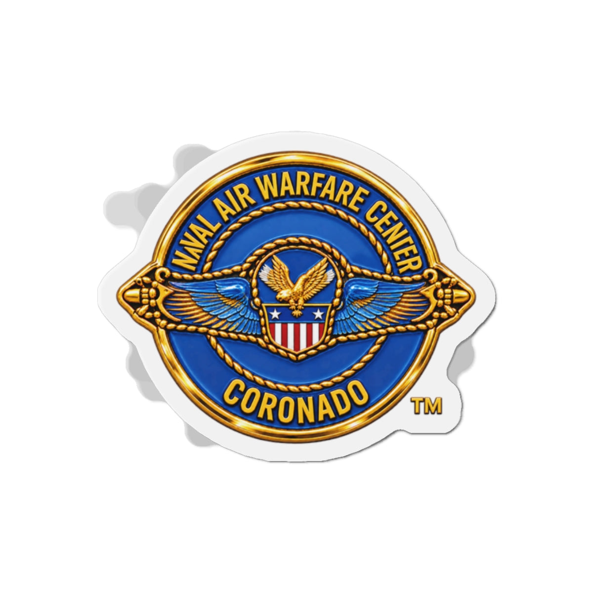 Die-Cut Magnet - Navy - Naval Air Warfare Center - Coronado - Crest - 3D - Enhanced